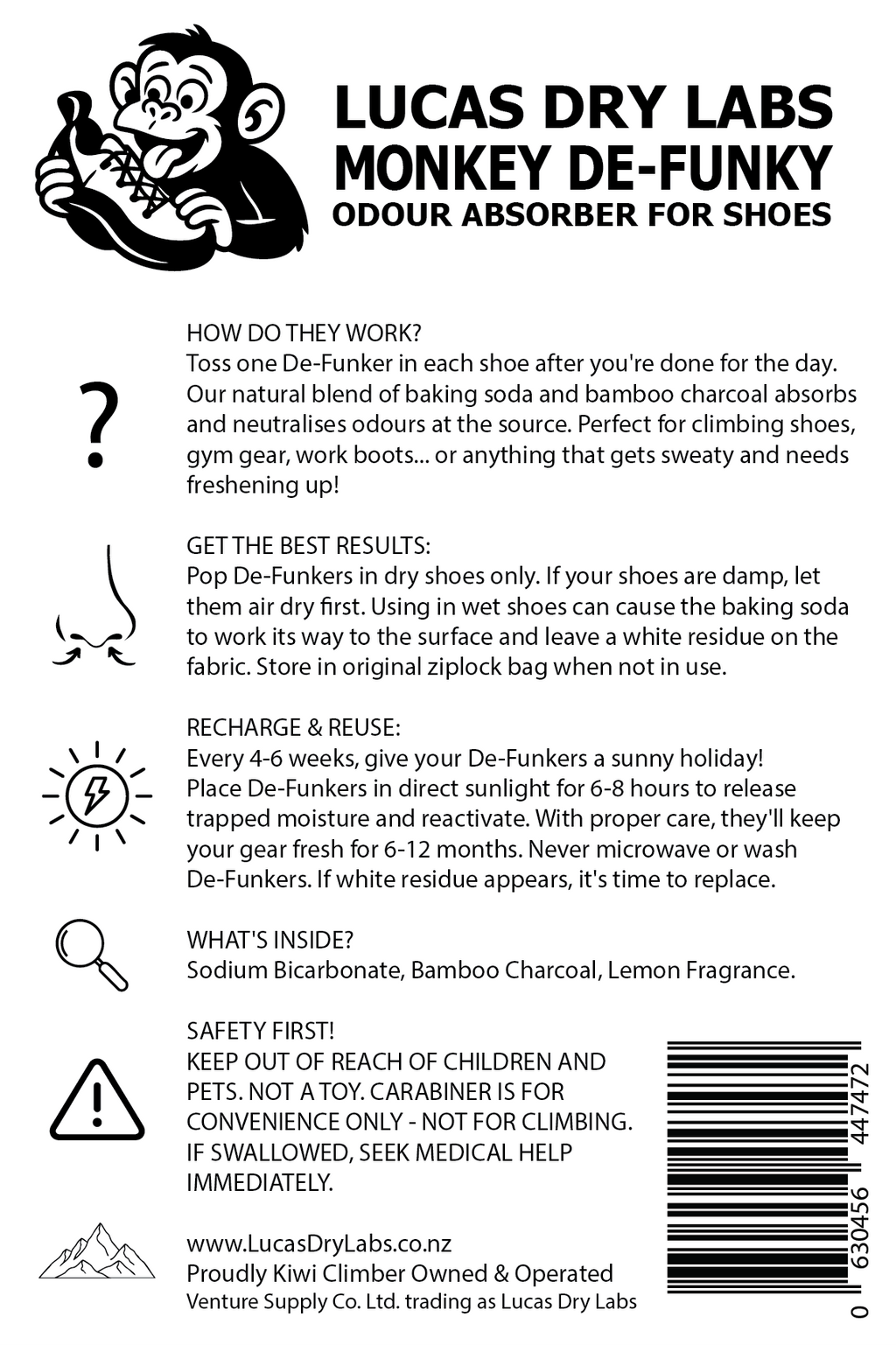 Monkey De-Funky - Lemon Shoe Deodorizers